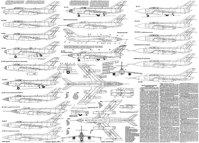 PLS-72031 1/72 Чертежи Яковлев Як-25, Як-27  реактивный истребитель-перехватчик, разведчик (один двухсторонний лист формата А1)