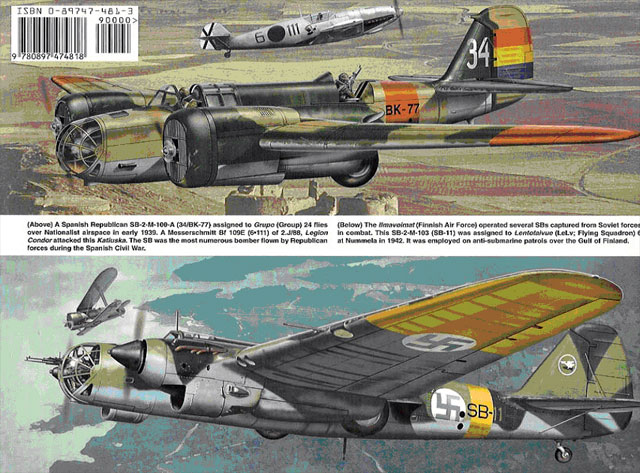 SSP-1194 Туполев СБ в бою. Серия `In Action`,  Squadron/Signal Publications (№194 Tupolev SB in Action). На английском языке. Фотографии, схемы, цветные рисунки
