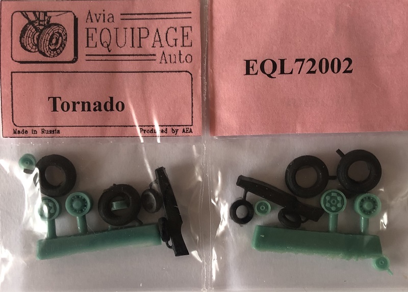 EQL-72002 1/72 Tornado (`Торнадо`) реактивный истребитель - колеса `Экипаж` (резиновые покрышки с протектором и смоляные диски)