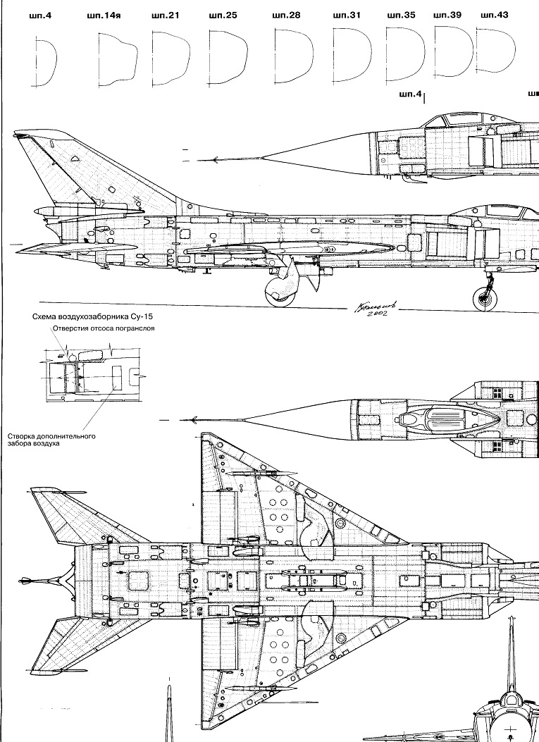 AVV-200301 Авиация и Время 2003 №1 Сухой Су-15 реактивный перехватчик ПВО - монография и чертежи 1/72 на вкладке; 1/72 Grumman F7F-3N Tigercat американский палубный ночной истребитель - чертежи 1/72