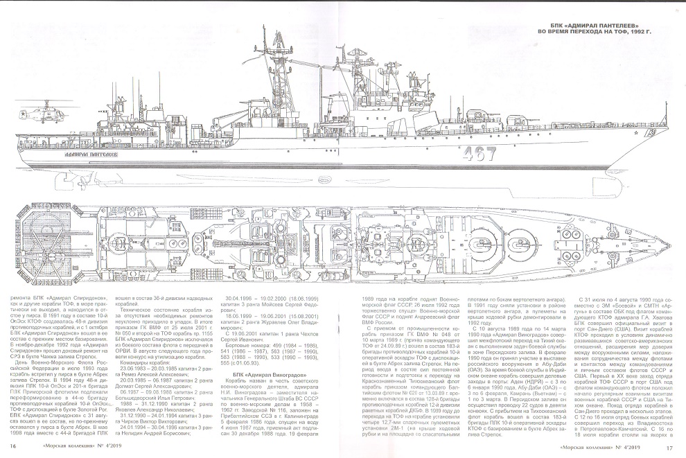 MKL-201904 Морская Коллекция 2019 №4 (№235) Большие противолодочные корабли проекта 1155 Тихоокеанского флота. Часть 2 (Автор - В.Н. Муратов)